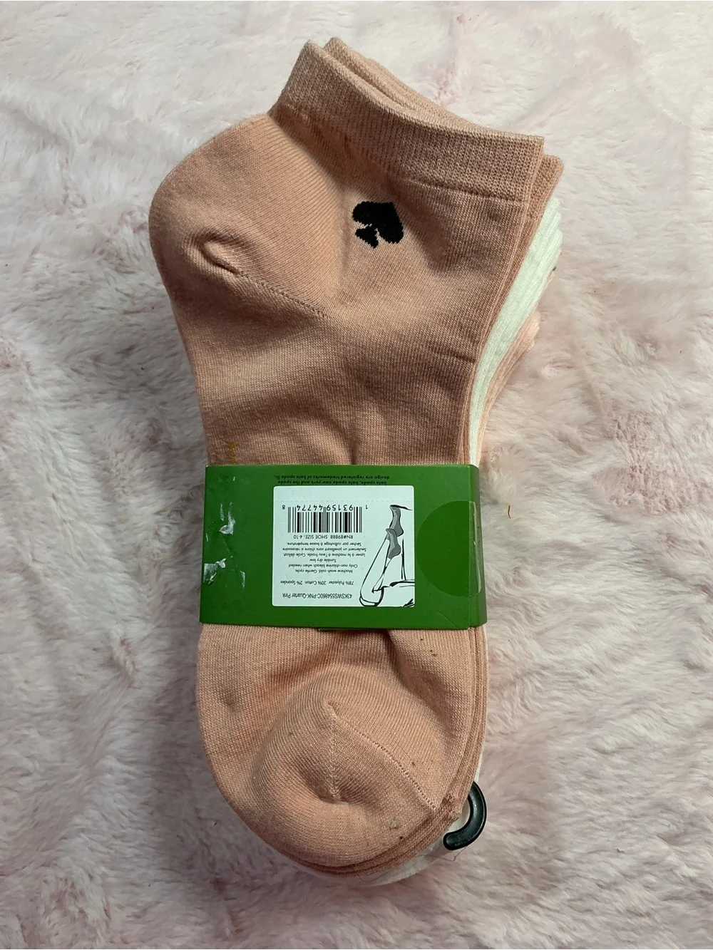 kate spade Men's Pale Pink Socks with Black Spade Accent